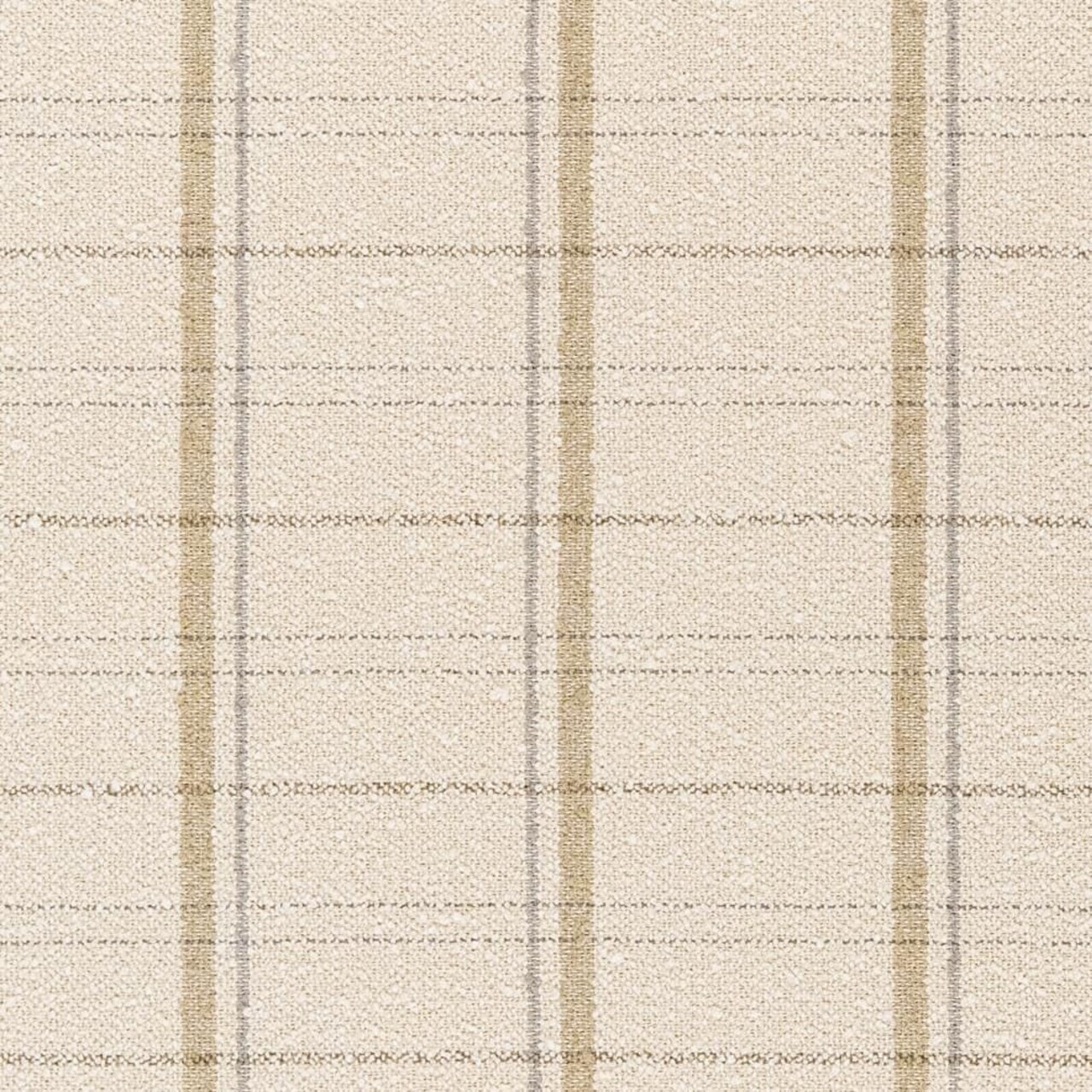 Natural Stain Resistant Performance Pet Friendly Plaid Boucle Woven Pattern Upholstery Fabric by The Yard - SKU: Alexander Bisque